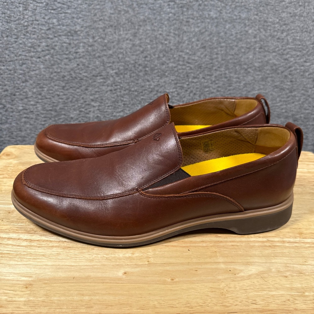 Amberjack Loafers Mens 11 Chestnut Brown Leather Slip On Shoes
